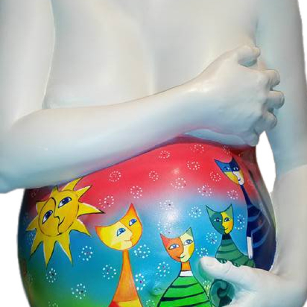 009 Körperabformung BellypaintSkulptur Kunst Gestaltung Babybauch