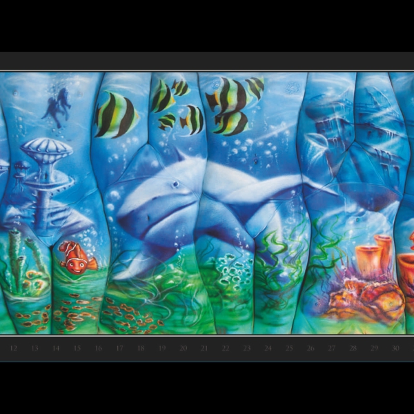 023 Bodypainting Kalender Unterwasserwelt